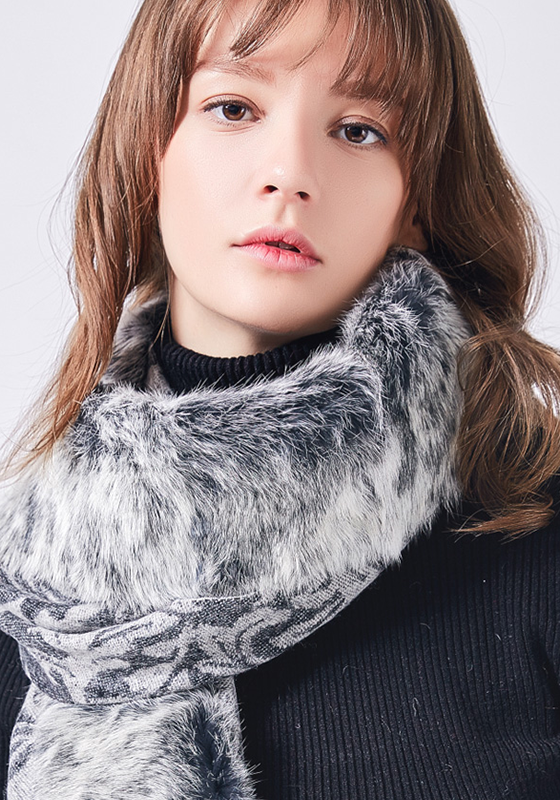 Fur Collar Rabbit Thick Scarf Fur Collar Rabbit Thick Scarf