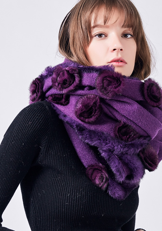 Luxury Real Fur Wool Scarf Luxury Real Fur Wool Scarf