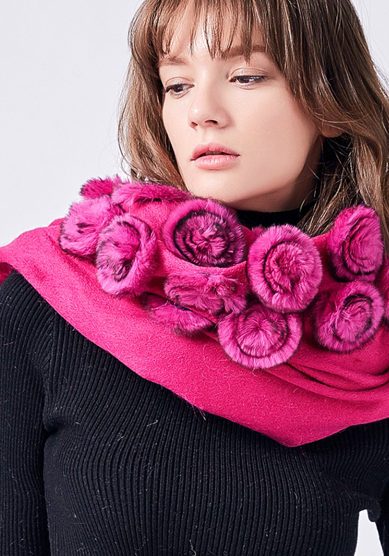 Real Fur Flower Scarf Real Fur Flower Scarf