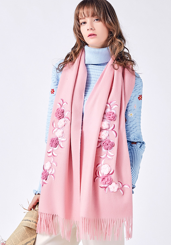 Embroidery Wool Scarf Embroidery Wool Scarf