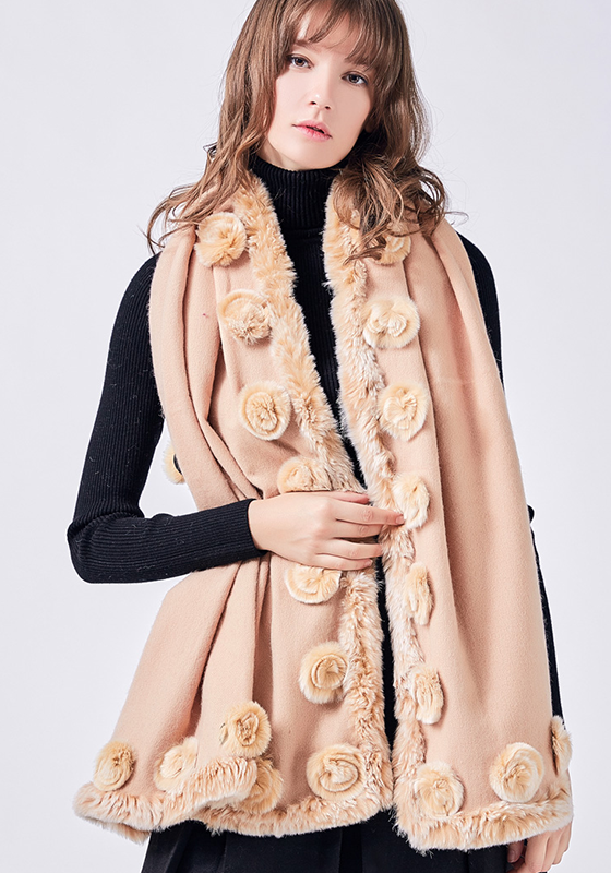 Luxury Real Fur Wool Scarf Luxury Real Fur Wool Scarf