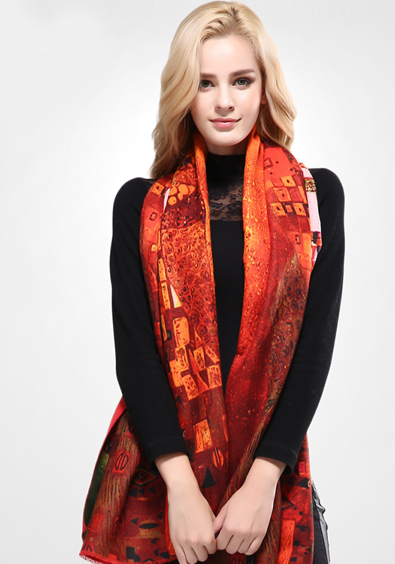 Wool Print Cashmere Scarf Wool Print Cashmere Scarf