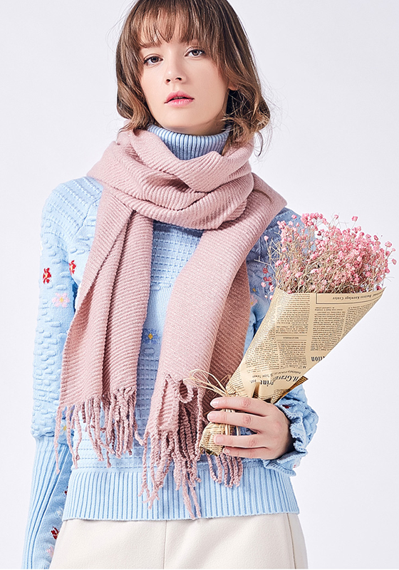 Solid Acrylic Tassel Scarf Solid Acrylic Tassel Scarf