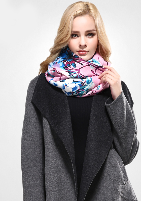 Brand Floral Wool Scarf Brand Floral Wool Scarf
