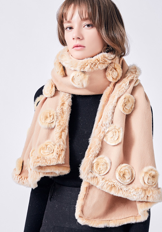 Luxury Real Fur Wool Scarf Luxury Real Fur Wool Scarf