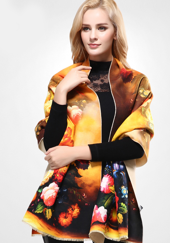 Wool Print Cashmere Scarf Wool Print Cashmere Scarf
