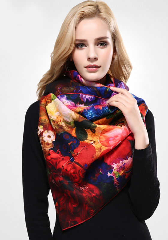 Wool Print Cashmere Scarf Wool Print Cashmere Scarf