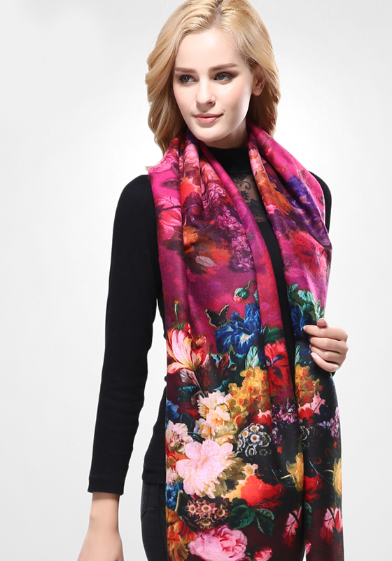 Wool Print Cashmere Scarf Wool Print Cashmere Scarf