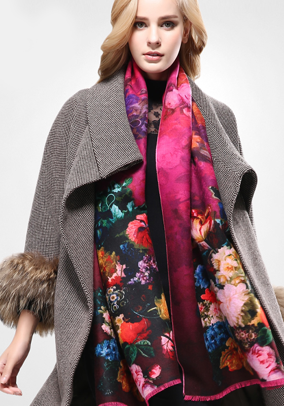 Wool Print Cashmere Scarf Wool Print Cashmere Scarf