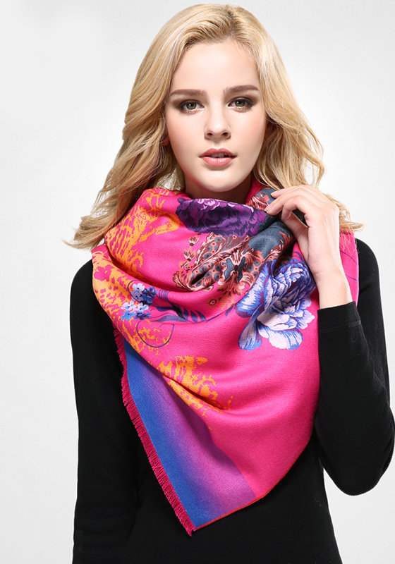 Luxury Print Wool Cashmere Scarf Luxury Print Wool Cashmere Scarf