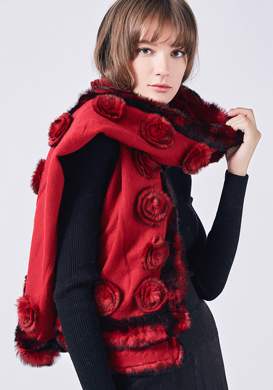 Luxury Real Fur Wool Scarf Luxury Real Fur Wool Scarf