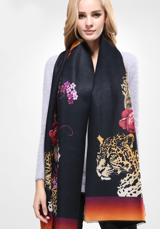 Luxury Print Wool Cashmere Scarf Luxury Print Wool Cashmere Scarf