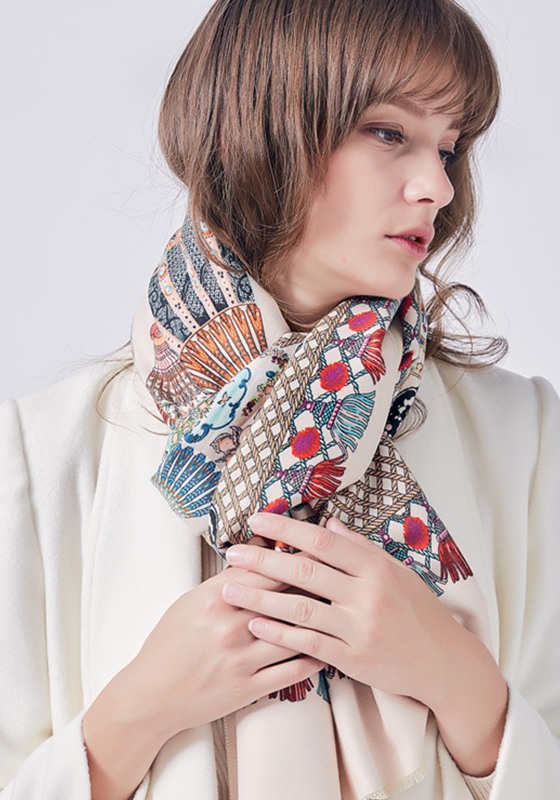 Wool Print Cashmere Shawl Wool Print Cashmere Shawl