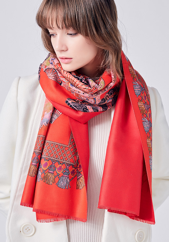 Wool Print Cashmere Shawl Wool Print Cashmere Shawl
