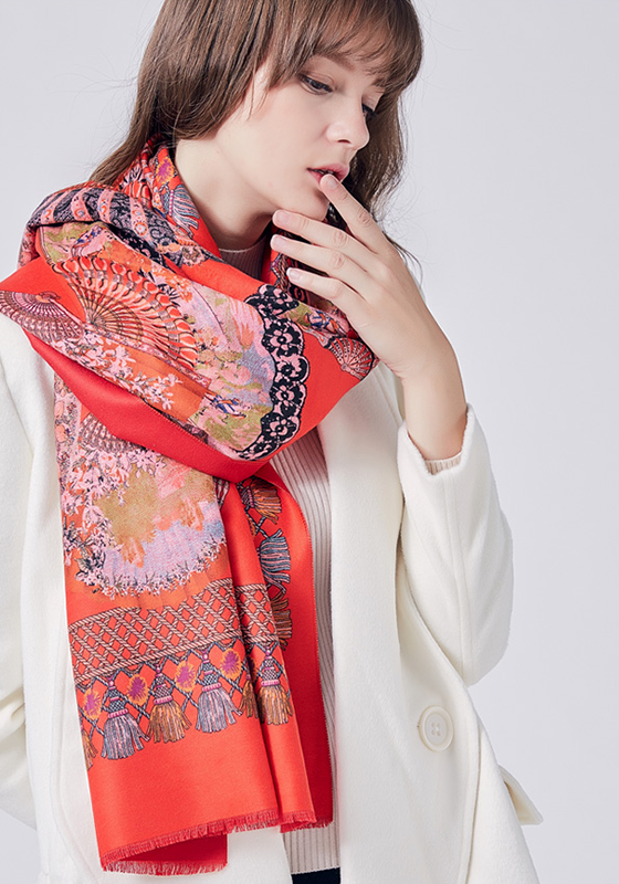 Wool Print Cashmere Shawl Wool Print Cashmere Shawl