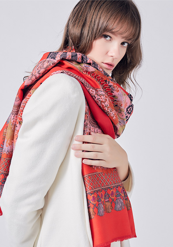 Wool Print Cashmere Shawl Wool Print Cashmere Shawl