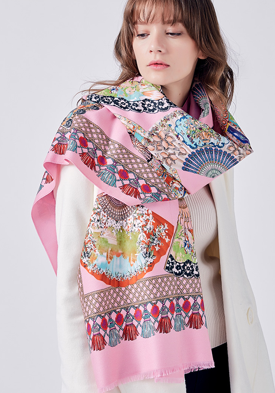 Wool Print Cashmere Shawl Wool Print Cashmere Shawl