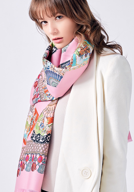 Wool Print Cashmere Shawl Wool Print Cashmere Shawl