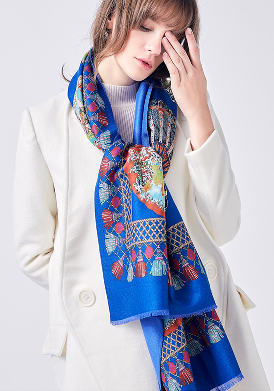 Wool Print Cashmere Shawl Wool Print Cashmere Shawl