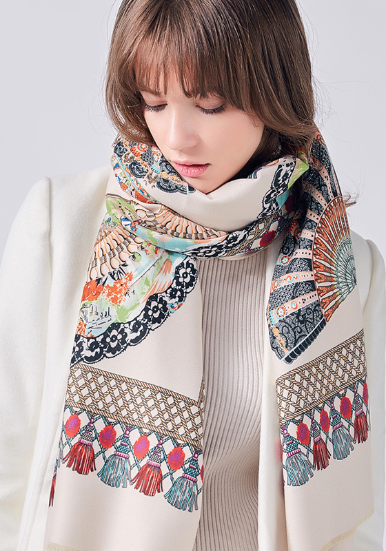 Wool Print Cashmere Shawl Wool Print Cashmere Shawl