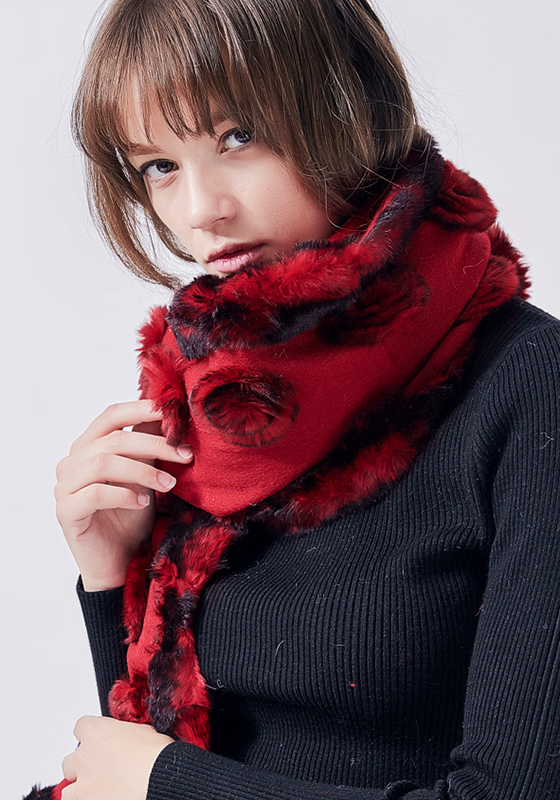 Luxury Real Fur Wool Scarf Luxury Real Fur Wool Scarf