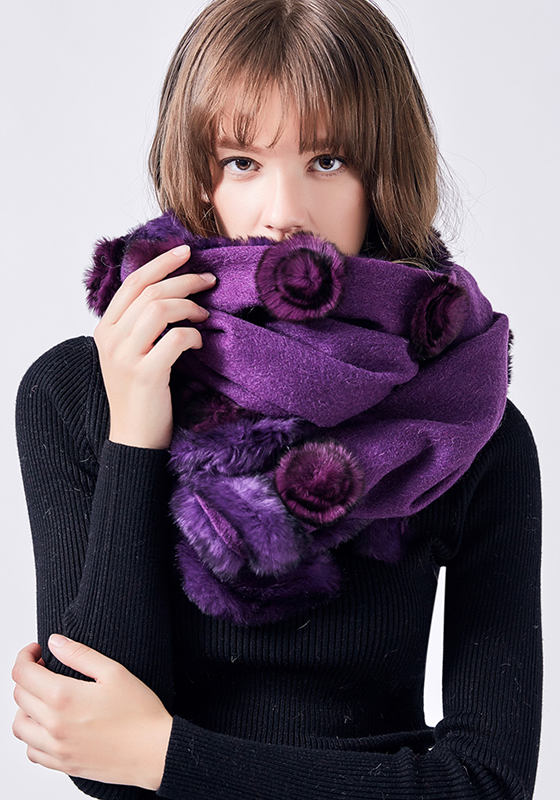 Luxury Real Fur Wool Scarf Luxury Real Fur Wool Scarf