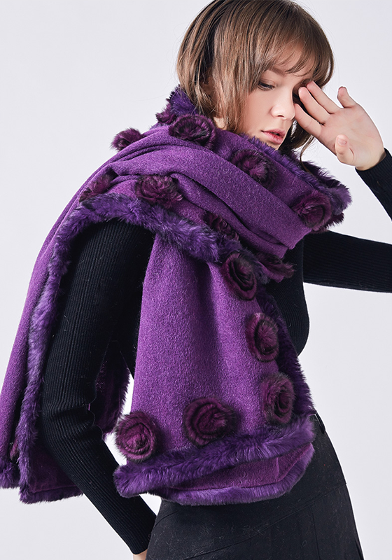 Luxury Real Fur Wool Scarf Luxury Real Fur Wool Scarf