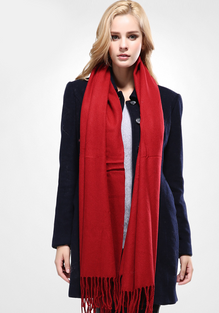 Solid Cotton Tassel Scarf