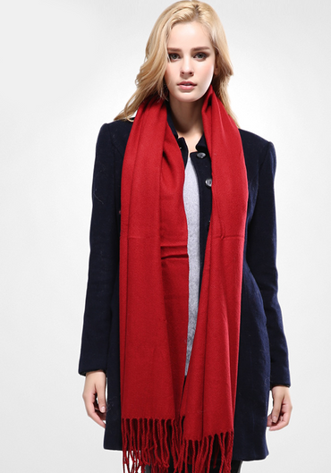 Solid Cotton Tassel Scarf
