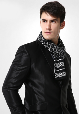 Chic Wool Plaid Knitted Scarf