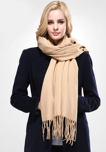 Cotton Solid Tassel Scarf