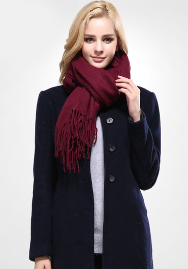 Solid Cotton Tassel Scarf