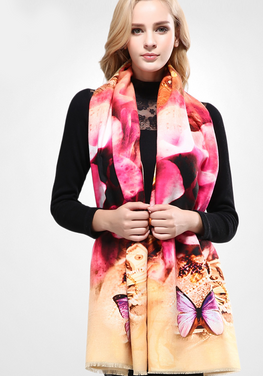 Wool Print Cashmere Scarf
