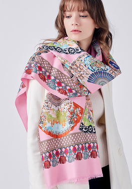 Wool Print Cashmere Shawl